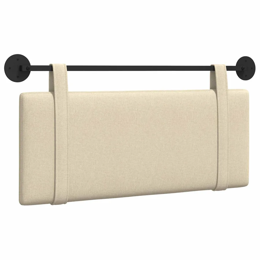 Tête de lit suspendue Crème Tissu - 2