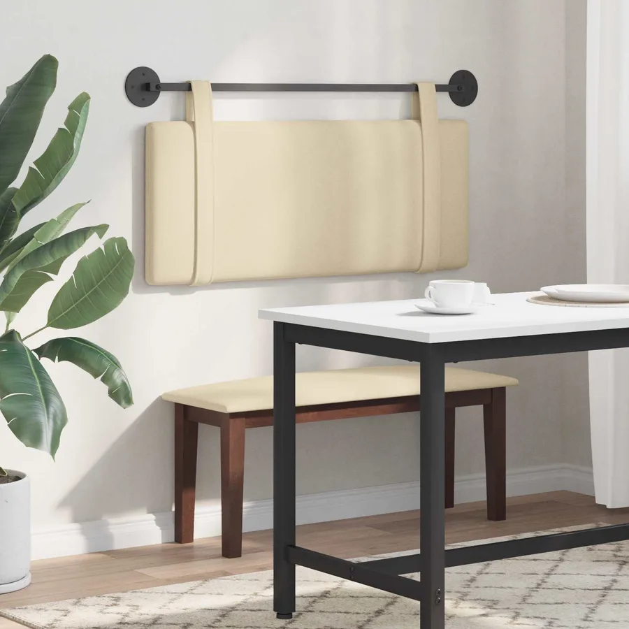 Tête de lit suspendue Crème Tissu - 4