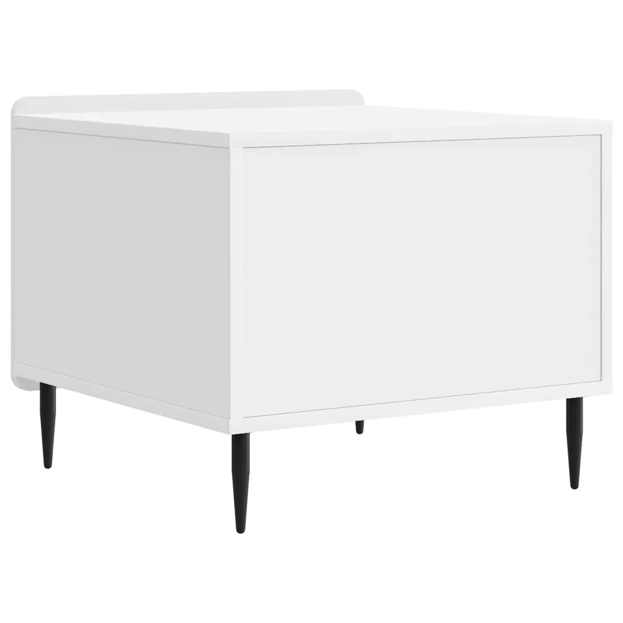 Table basse Blanc brillant 49 x 50 x 42 cm Bois d'ingénierie - 7