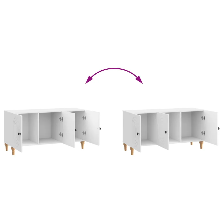 Meuble TV Blanc brillant 99 x 34,5 x 50 cm Bois d'ingénierie - 11