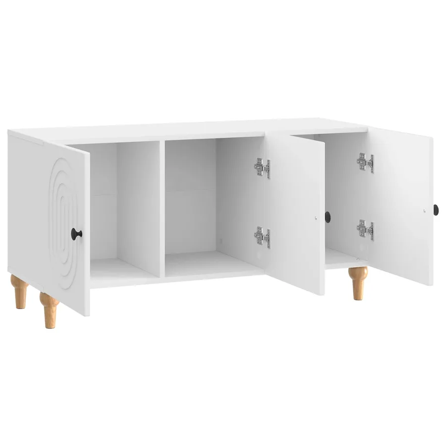 Meuble TV Blanc brillant 99 x 34,5 x 50 cm Bois d'ingénierie - 5