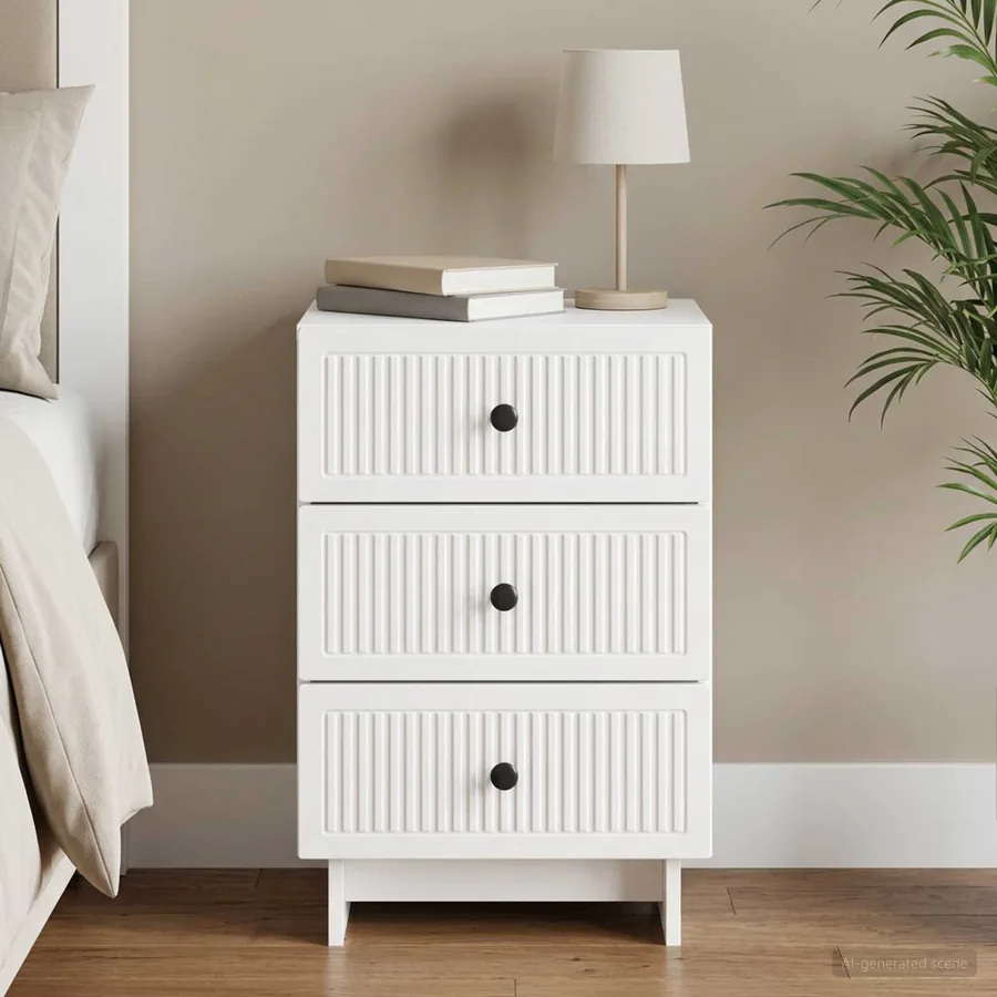 Cabinet de chevet avec tiroir Blanc brillant 43 x 41 x 66,5 cm
