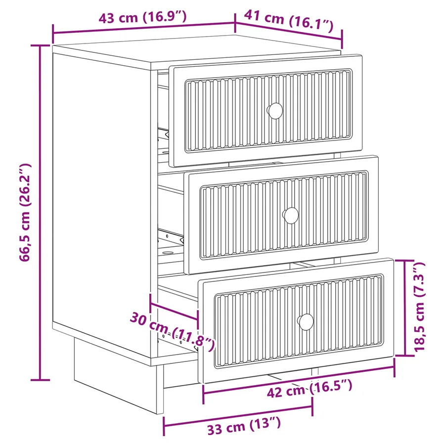 Cabinet de chevet avec tiroir Blanc brillant 43 x 41 x 66,5 cm - 11