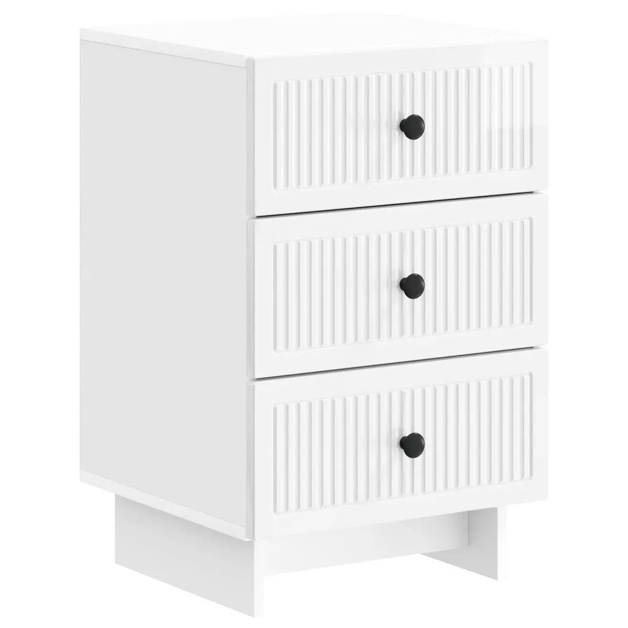 Cabinet de chevet avec tiroir Blanc brillant 43 x 41 x 66,5 cm - 2
