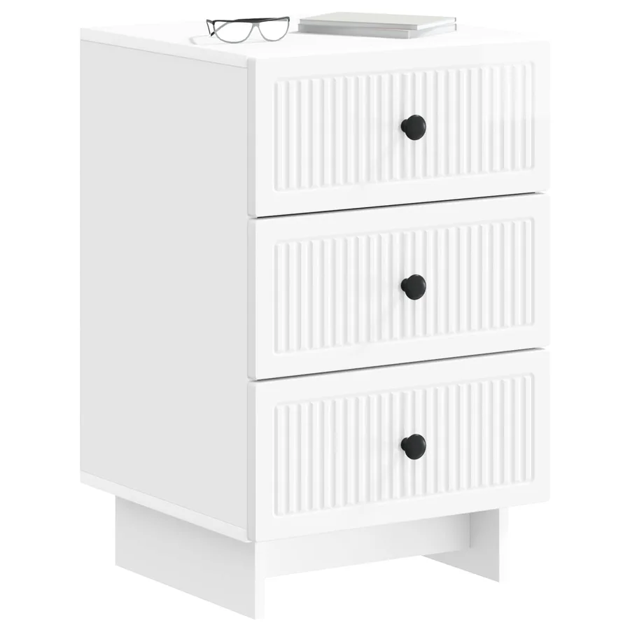 Cabinet de chevet avec tiroir Blanc brillant 43 x 41 x 66,5 cm - 3