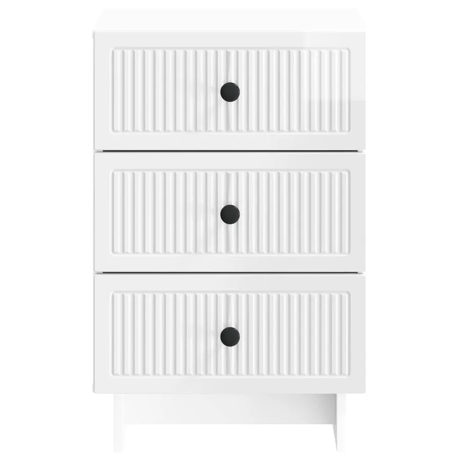 Cabinet de chevet avec tiroir Blanc brillant 43 x 41 x 66,5 cm - 5