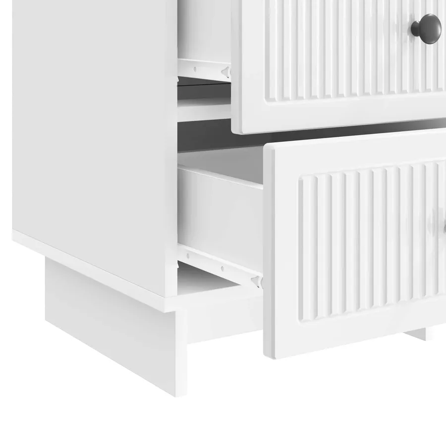 Cabinet de chevet avec tiroir Blanc brillant 43 x 41 x 66,5 cm - 9