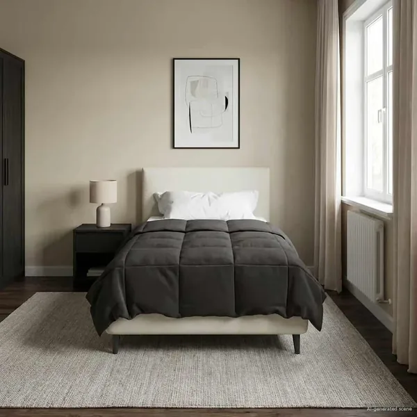 Duvet d'été simple Matelassé Anthracite 140 x 220 cm Microfibre