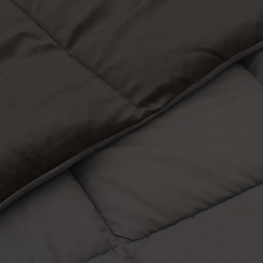 Duvet d'été simple Matelassé Anthracite 140 x 220 cm Microfibre - 5