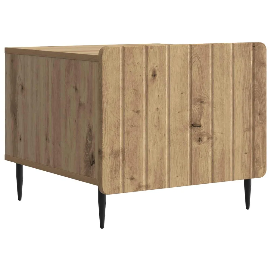 Table basse Chêne artisanal 49 x 50 x 42 cm Bois d'ingénierie - 2