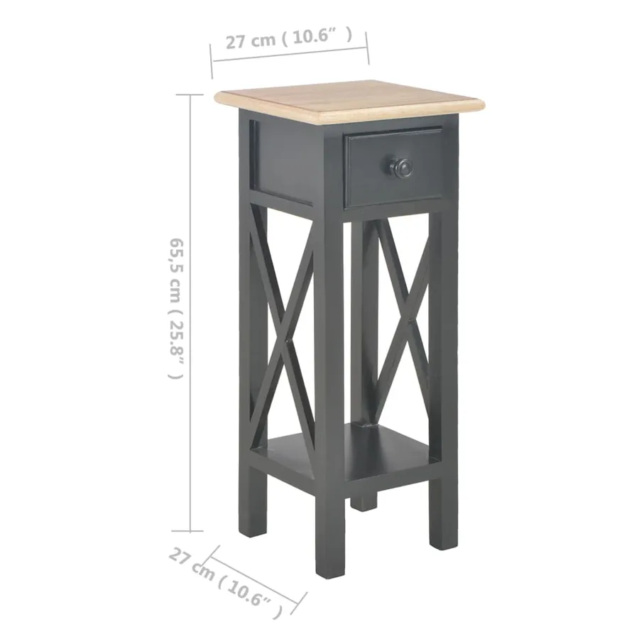 Table d'appoint Noir 27 x 27 x 65,5 cm Bois - 8