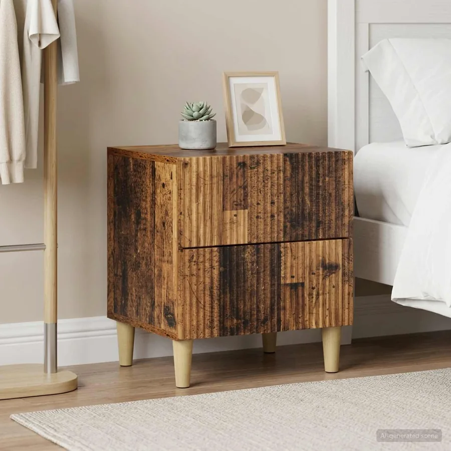 Cabinet de chevet 2 pcs Bois ancien 43 x 34,5 x 48 cm
