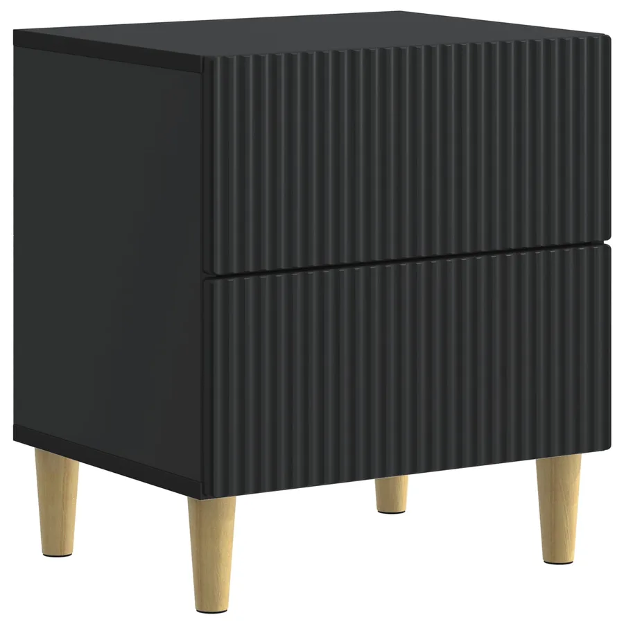 Cabinet de chevet avec tiroir 2 pcs Noir 43 x 34,5 x 48 cm - 5
