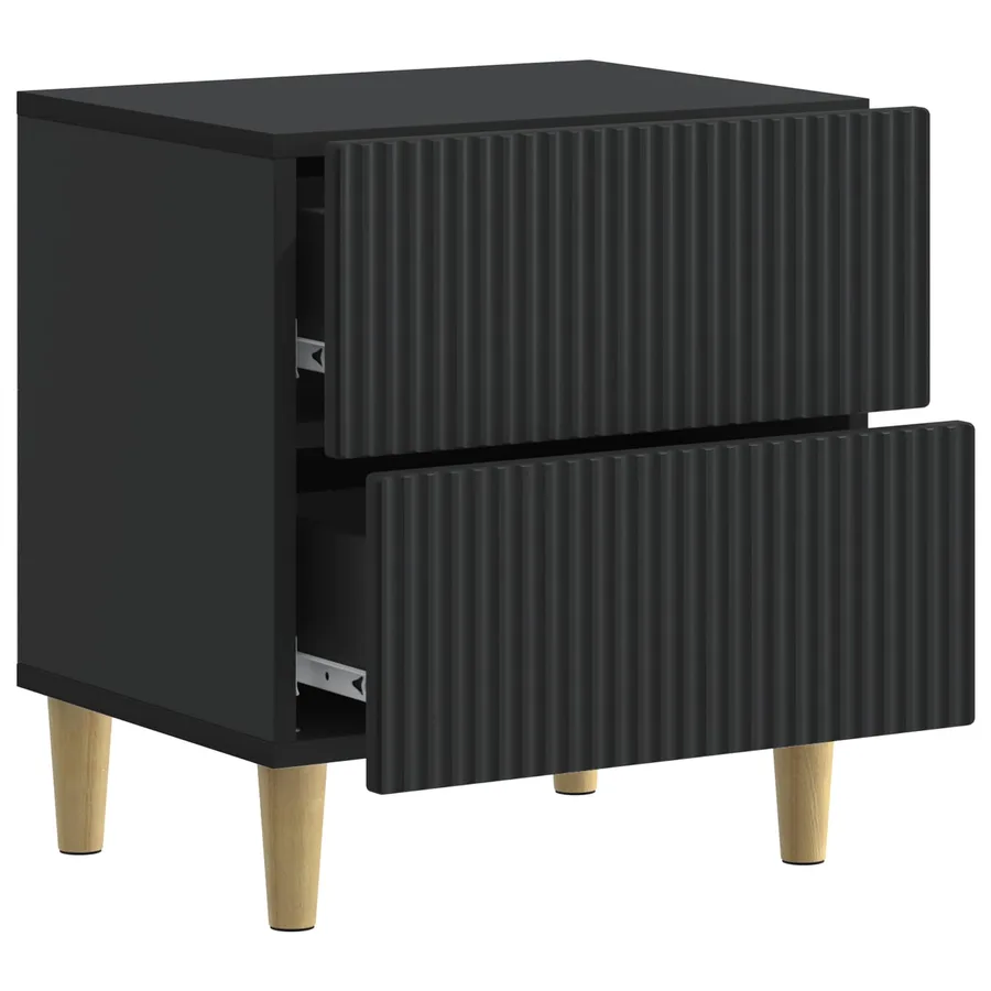 Cabinet de chevet avec tiroir 2 pcs Noir 43 x 34,5 x 48 cm - 6