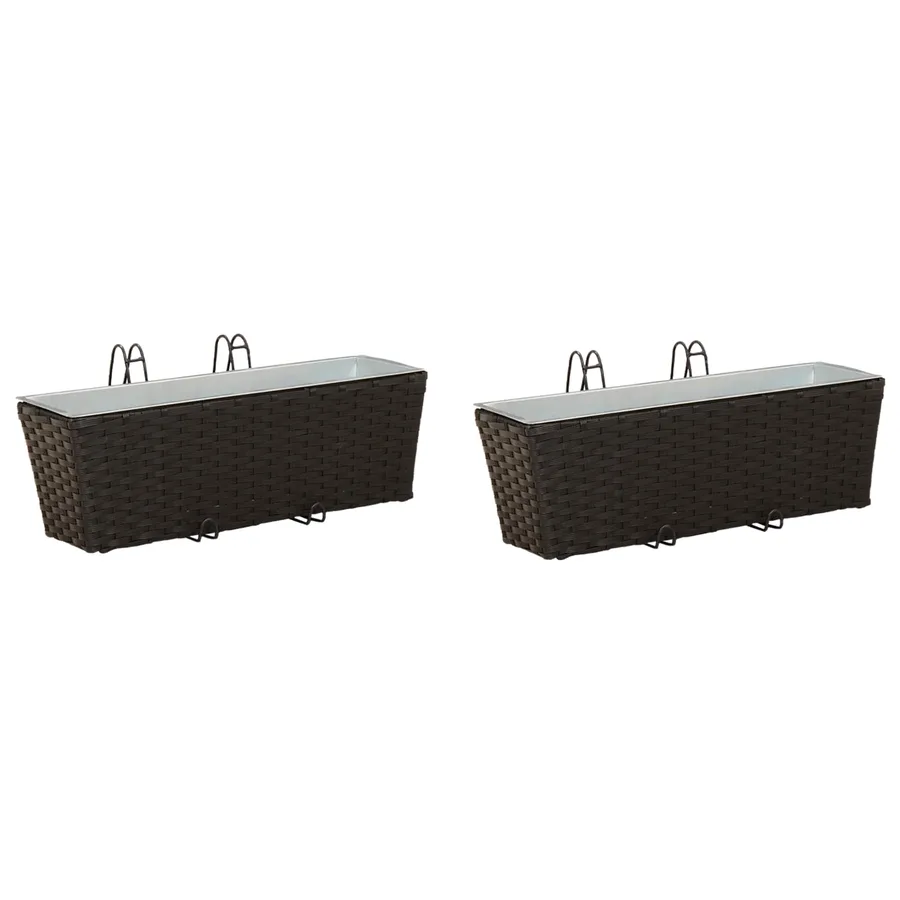 Garde-Corps 2 pcs Noir 50 x 17 x 17 cm Métал - 2
