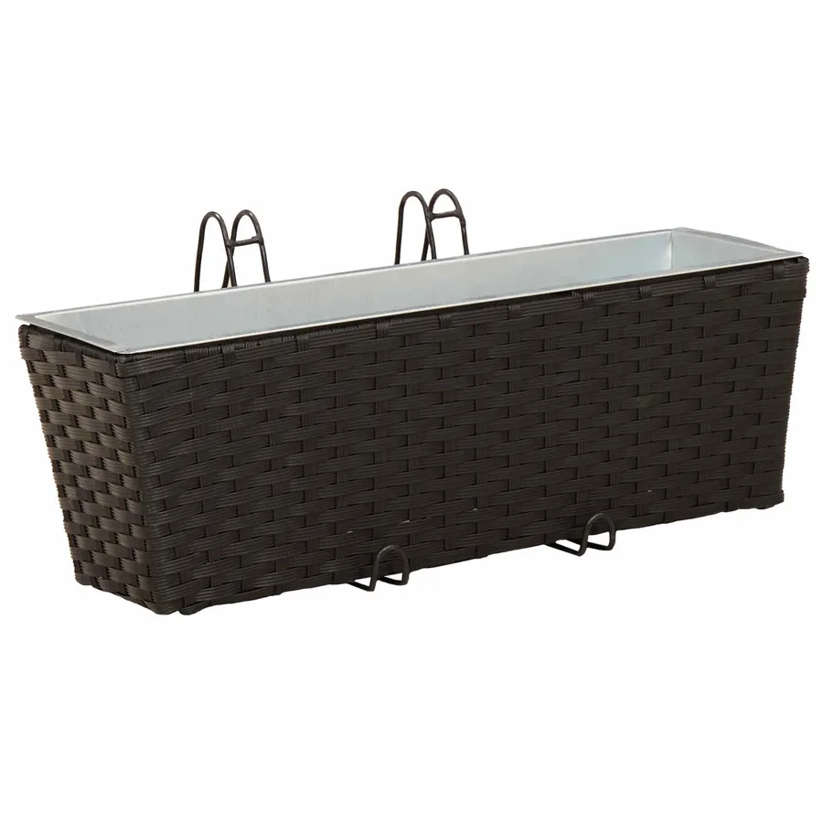 Garde-Corps 2 pcs Noir 50 x 17 x 17 cm Métал - 3