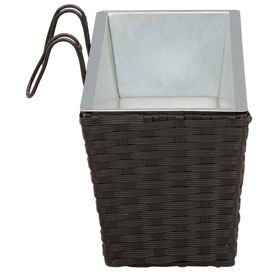Garde-Corps 2 pcs Noir 50 x 17 x 17 cm Métал - 6