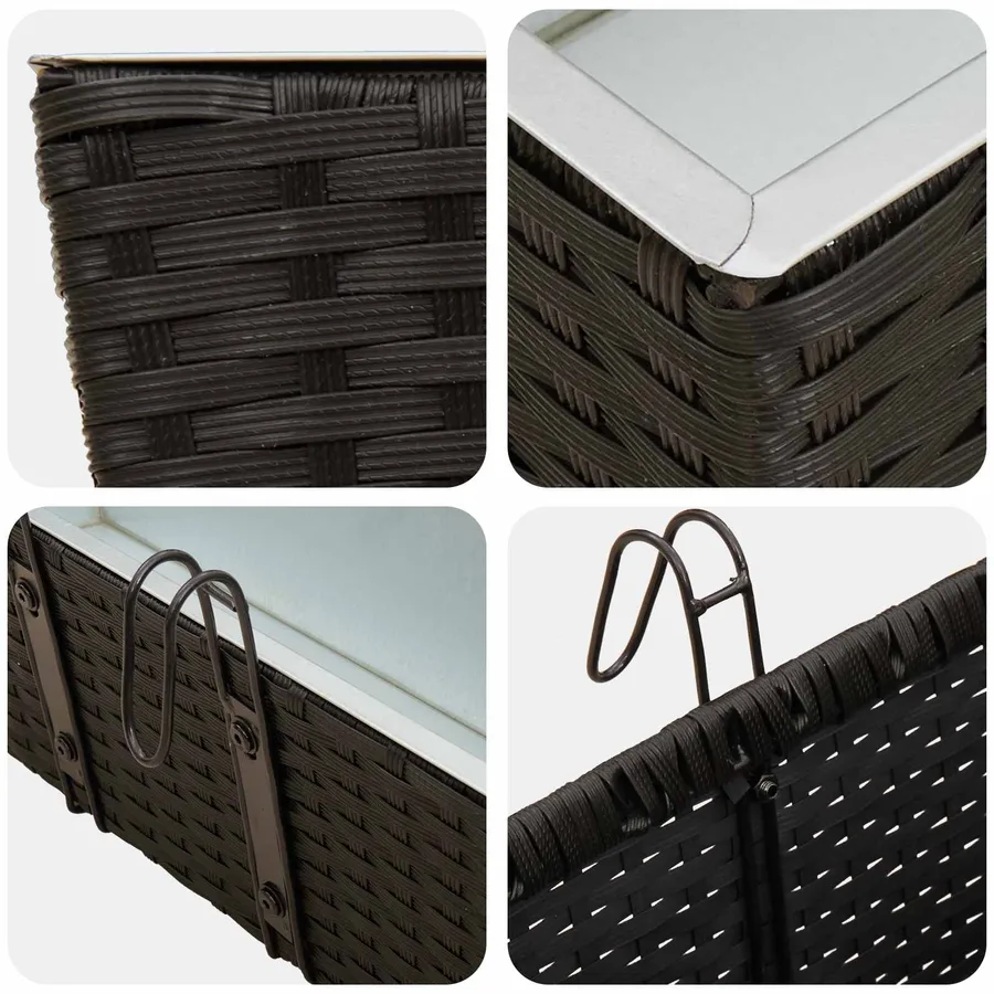 Garde-Corps 2 pcs Noir 50 x 17 x 17 cm Métал - 8