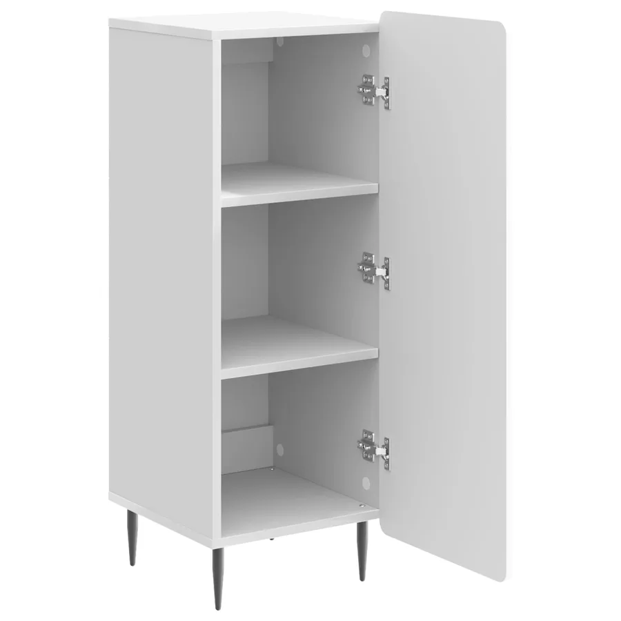 Buffet Blanc brillant 34,5 x 33 x 92 cm Bois d'ingénierie - 5