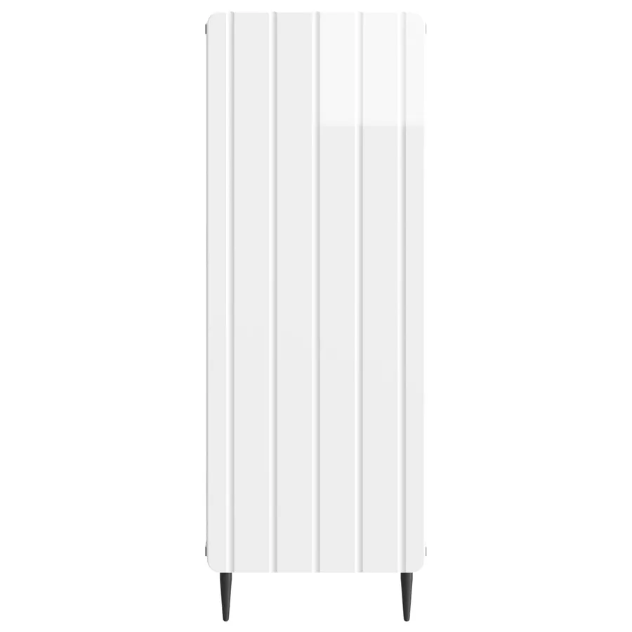 Buffet Blanc brillant 34,5 x 33 x 92 cm Bois d'ingénierie - 6