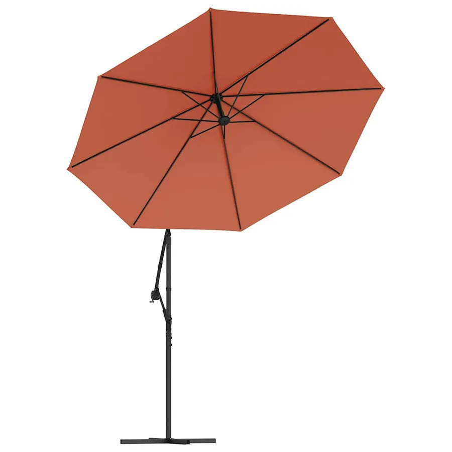 Parasol de jardin en porte-à-faux et lumières LED mât en acier - 5