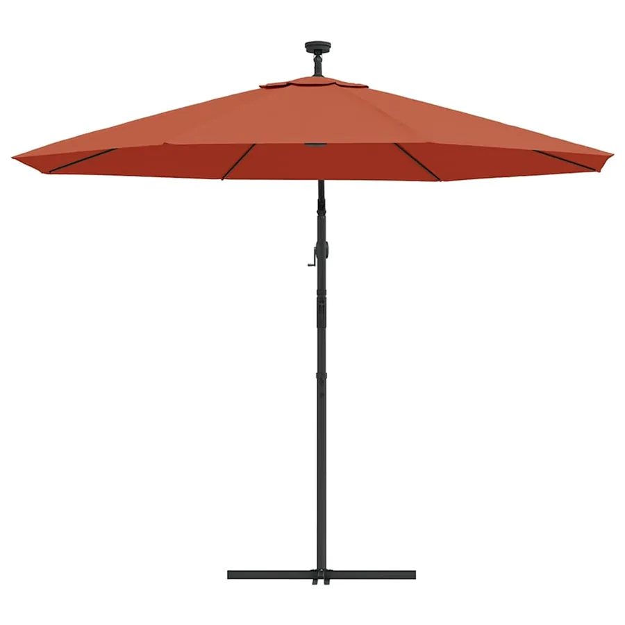 Parasol de jardin en porte-à-faux et lumières LED mât en acier - 7