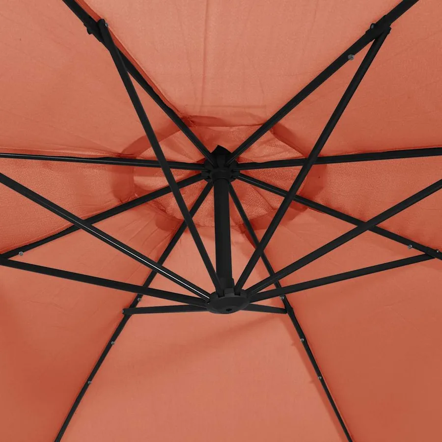 Parasol de jardin en porte-à-faux et lumières LED mât en acier - 9