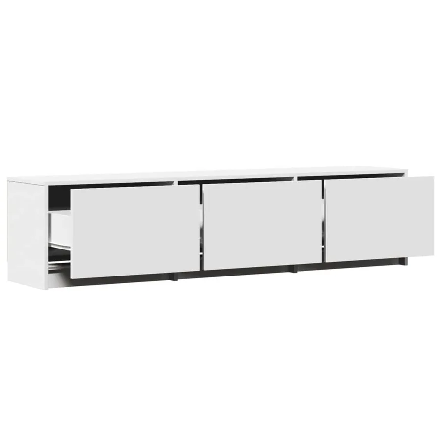 Meuble TV avec LED Blanc 165 x 34 x 40 cm Bois d'ingénierie - 4