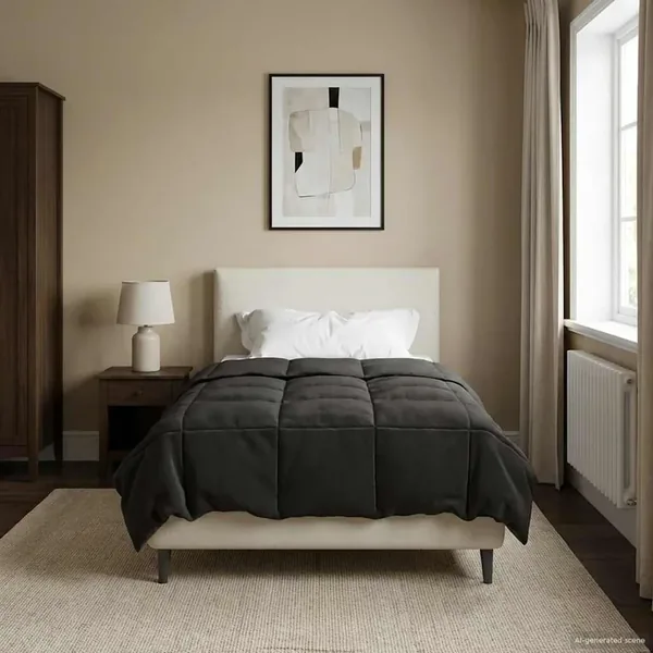 Duvet d'été simple Matelassé Anthracite 155 x 200 cm Microfibre