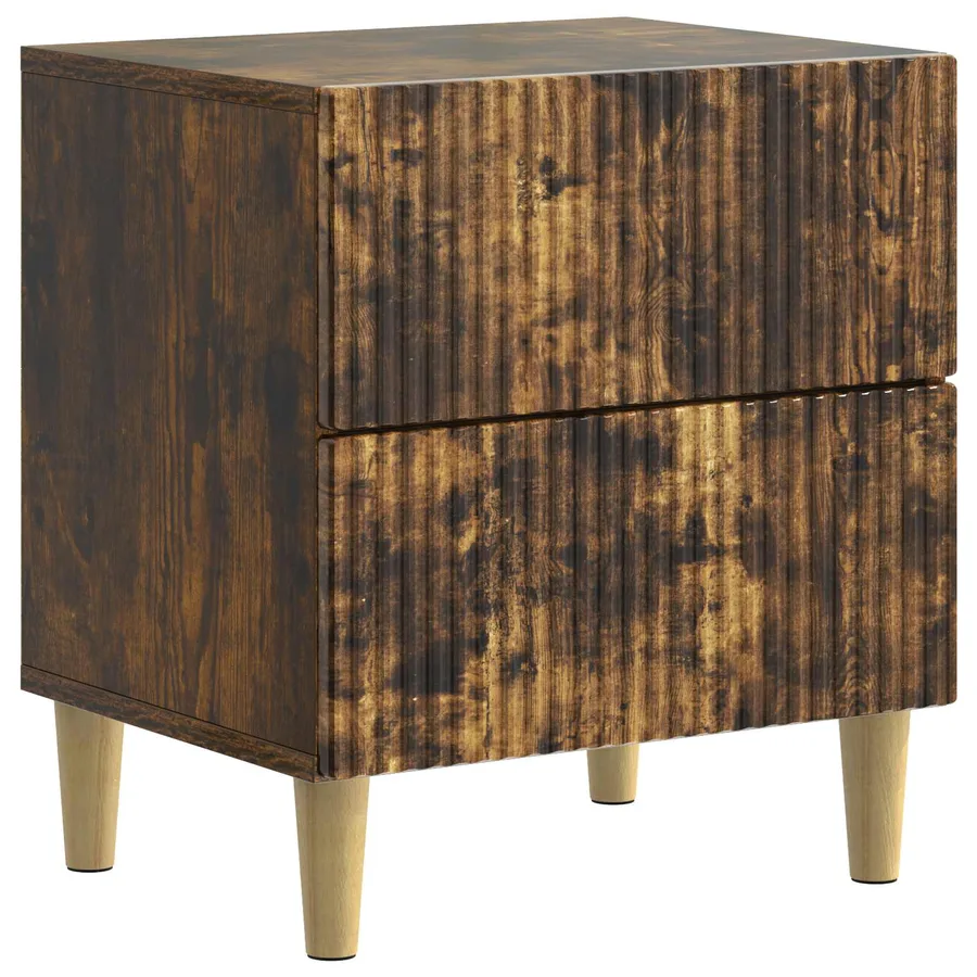 Cabinet de chevet avec tiroir Chêne fumé 43 x 34,5 x 48 cm - 2