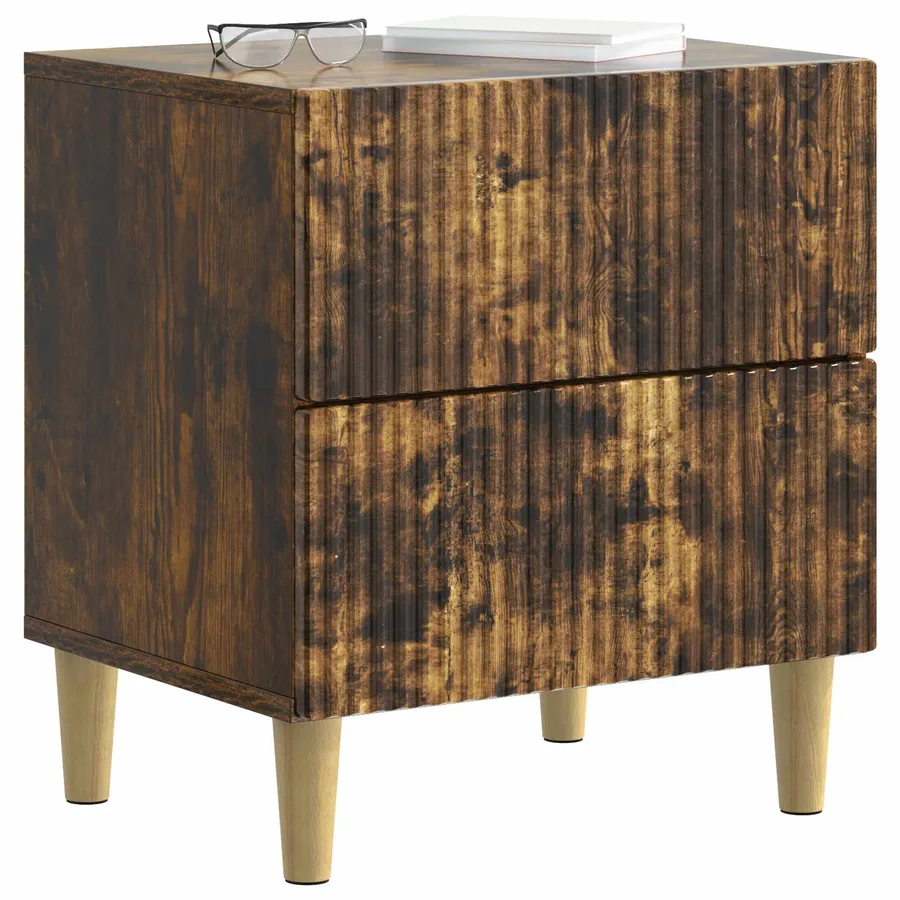 Cabinet de chevet avec tiroir Chêne fumé 43 x 34,5 x 48 cm - 3