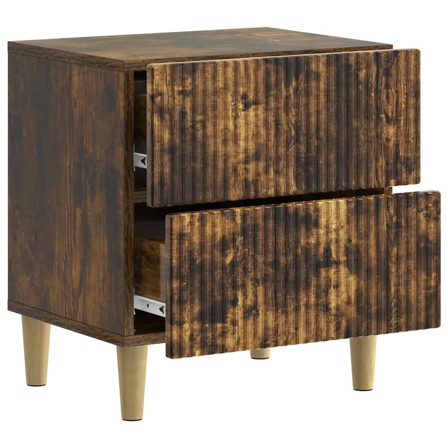 Cabinet de chevet avec tiroir Chêne fumé 43 x 34,5 x 48 cm - 4