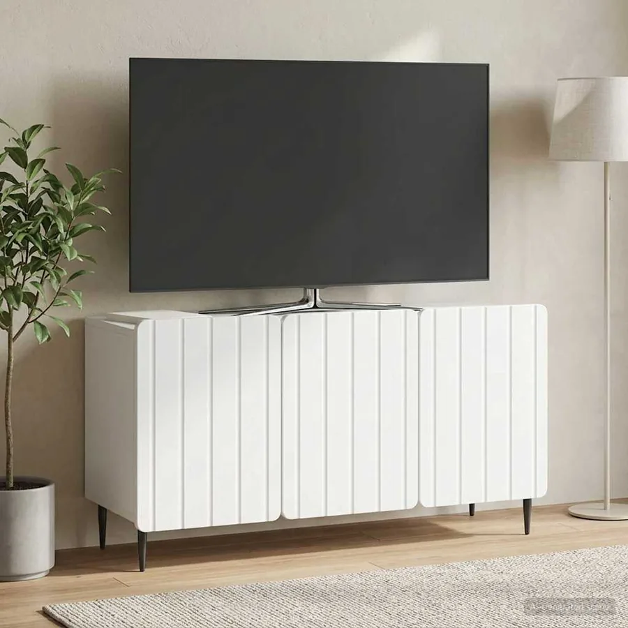 Meuble TV Blanc 99 x 34,5 x 52 cm Bois d'ingénierie
