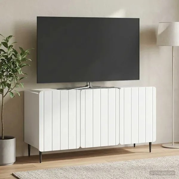 Meuble TV Blanc 99 x 34,5 x 52 cm Bois d'ingénierie