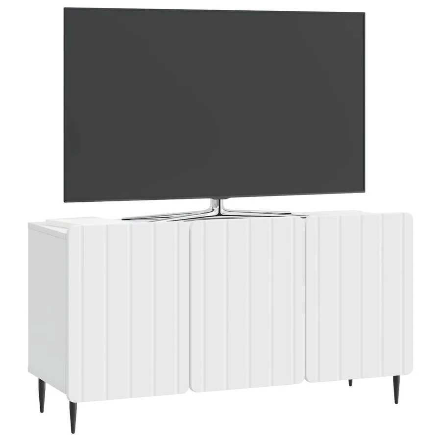 Meuble TV Blanc 99 x 34,5 x 52 cm Bois d'ingénierie - 3