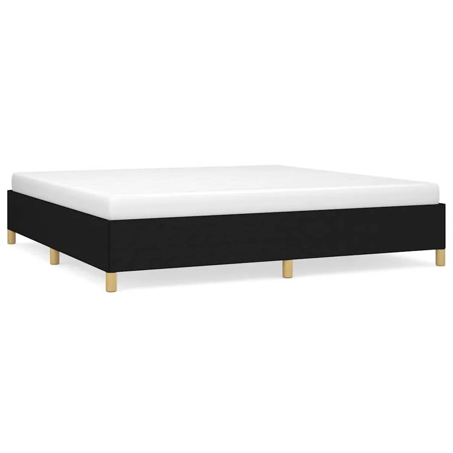Cadre de lit sans matelas noir 200x200 cm tissu - 2