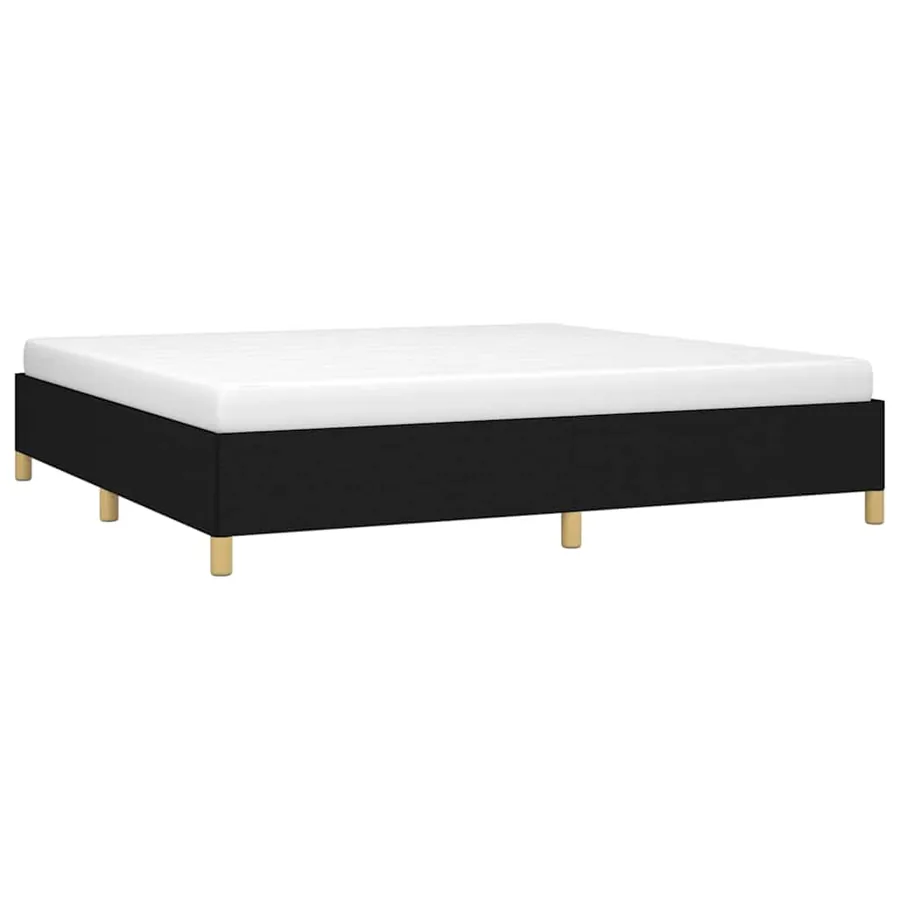 Cadre de lit sans matelas noir 200x200 cm tissu - 3