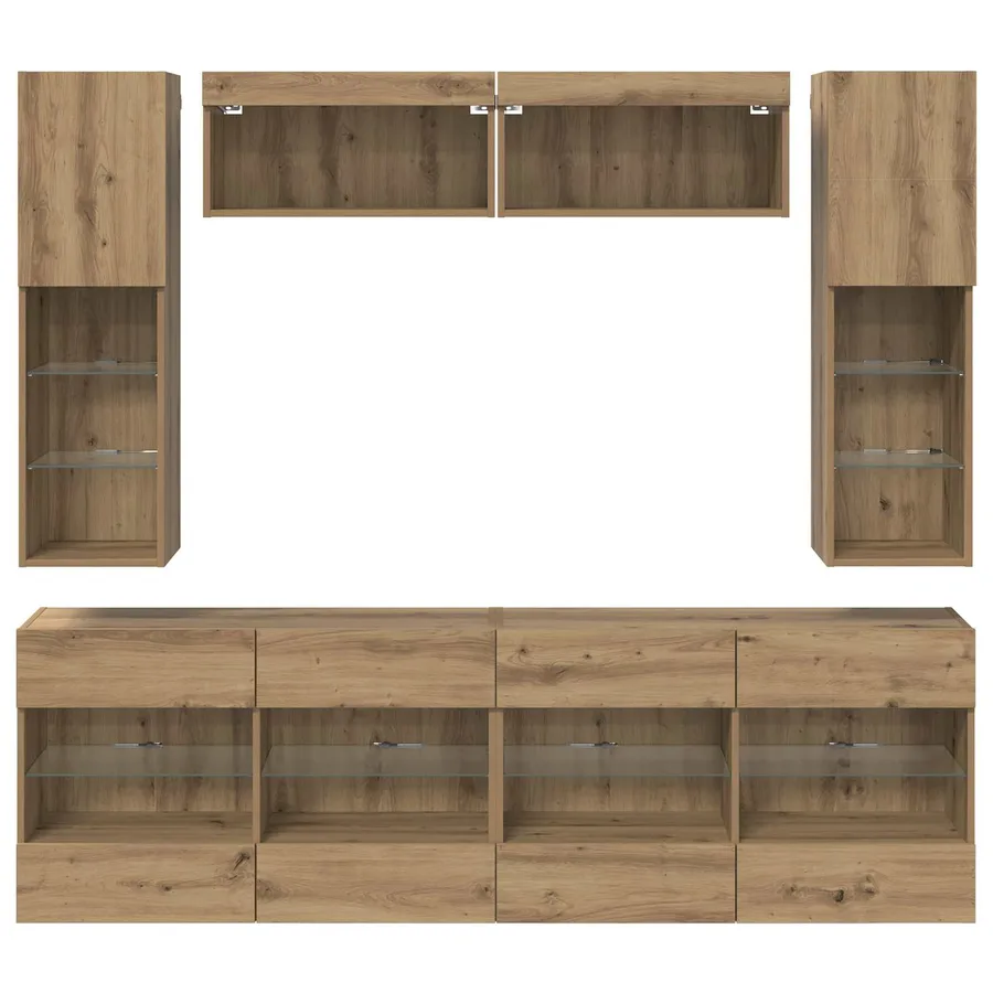 Ensemble de meuble TV mural 6 pcs Chêne Artisanal - 10
