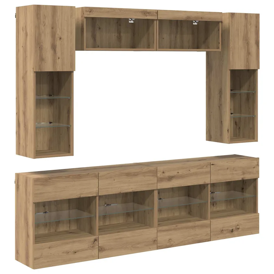Ensemble de meuble TV mural 6 pcs Chêne Artisanal - 2