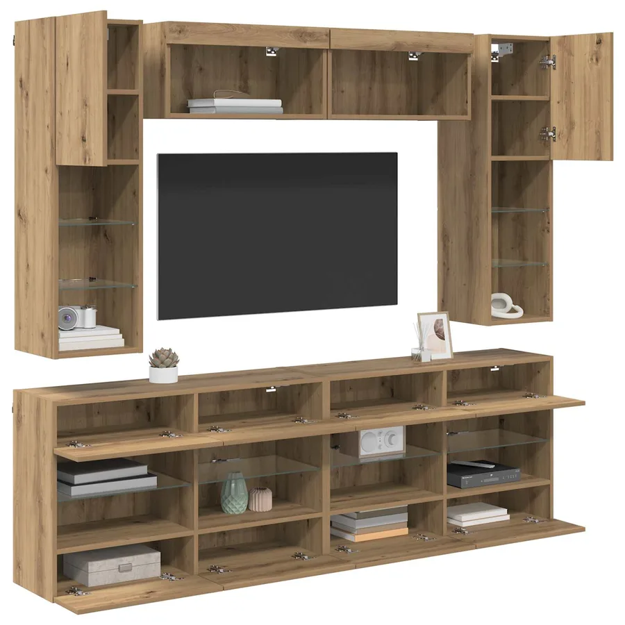 Ensemble de meuble TV mural 6 pcs Chêne Artisanal - 3