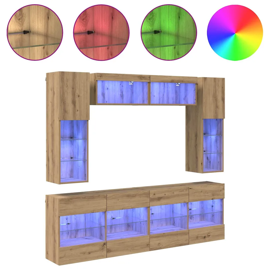 Ensemble de meuble TV mural 6 pcs Chêne Artisanal - 4