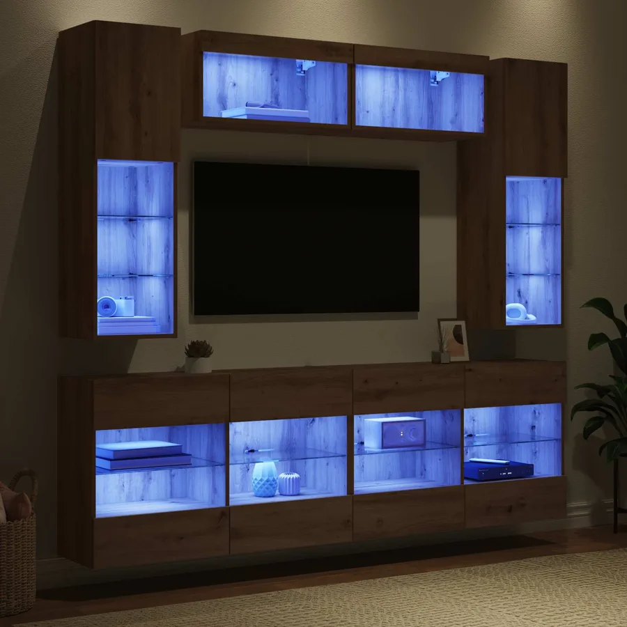 Ensemble de meuble TV mural 6 pcs Chêne Artisanal - 5