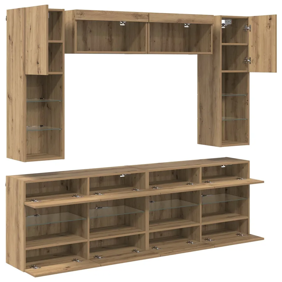 Ensemble de meuble TV mural 6 pcs Chêne Artisanal - 9