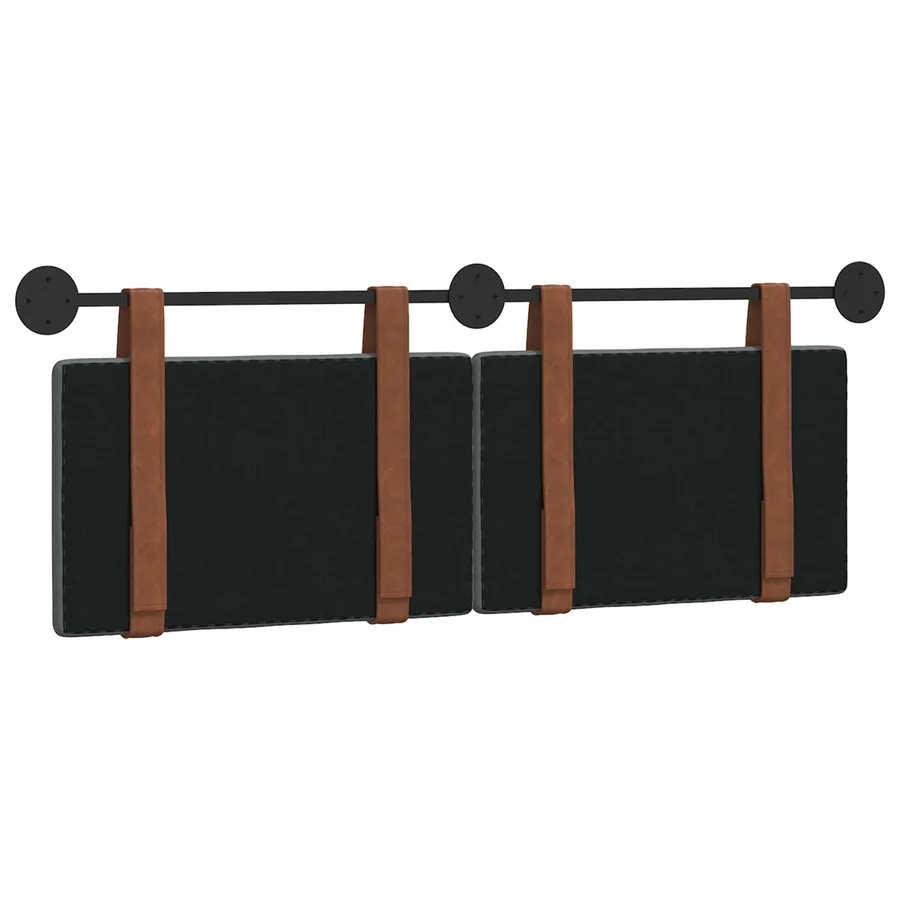 Tête de lit suspendue Uni Gris foncé 130 x 55 x 5 cm PU antique - 7