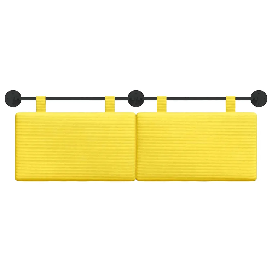 Tête de lit suspendue Jaune clair Tissu en velours côtelé - 5