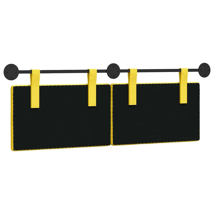 Tête de lit suspendue Jaune clair Tissu en velours côtelé - 7