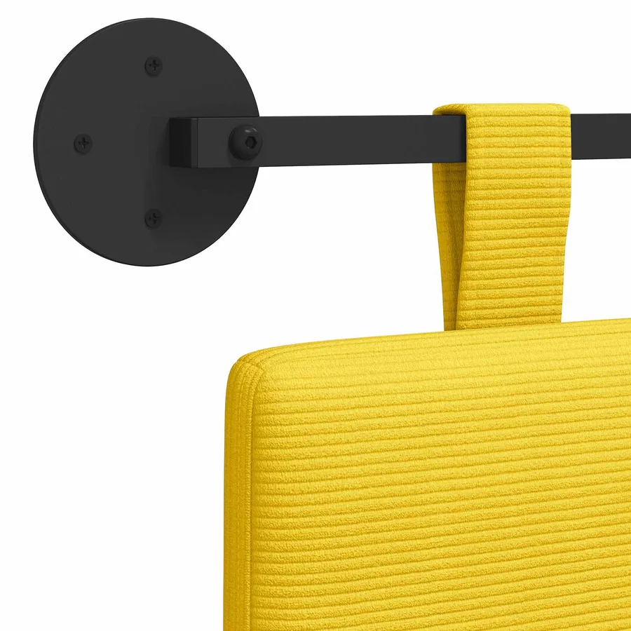 Tête de lit suspendue Jaune clair Tissu en velours côtelé - 9