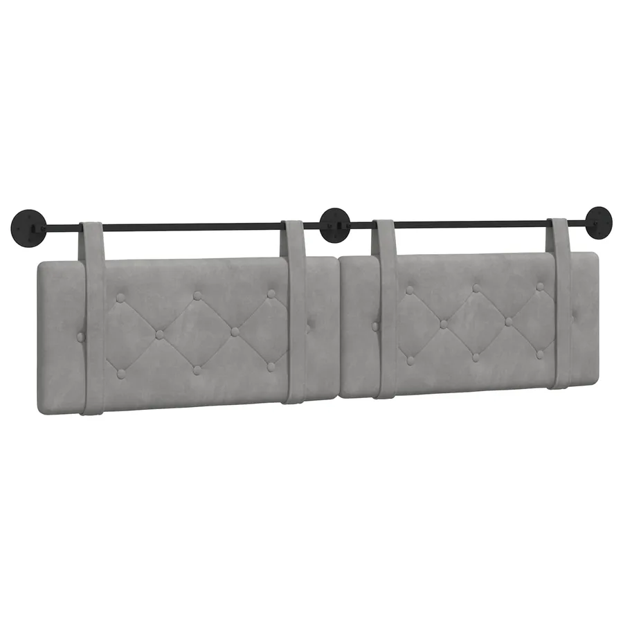 Tête de lit suspendue Gris clair Velours - 2