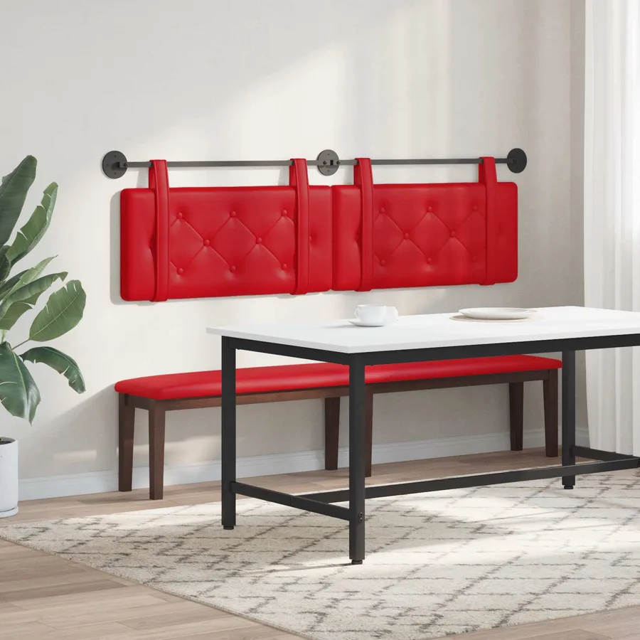 Tête de lit suspendue Rouge Simili cuir - 4