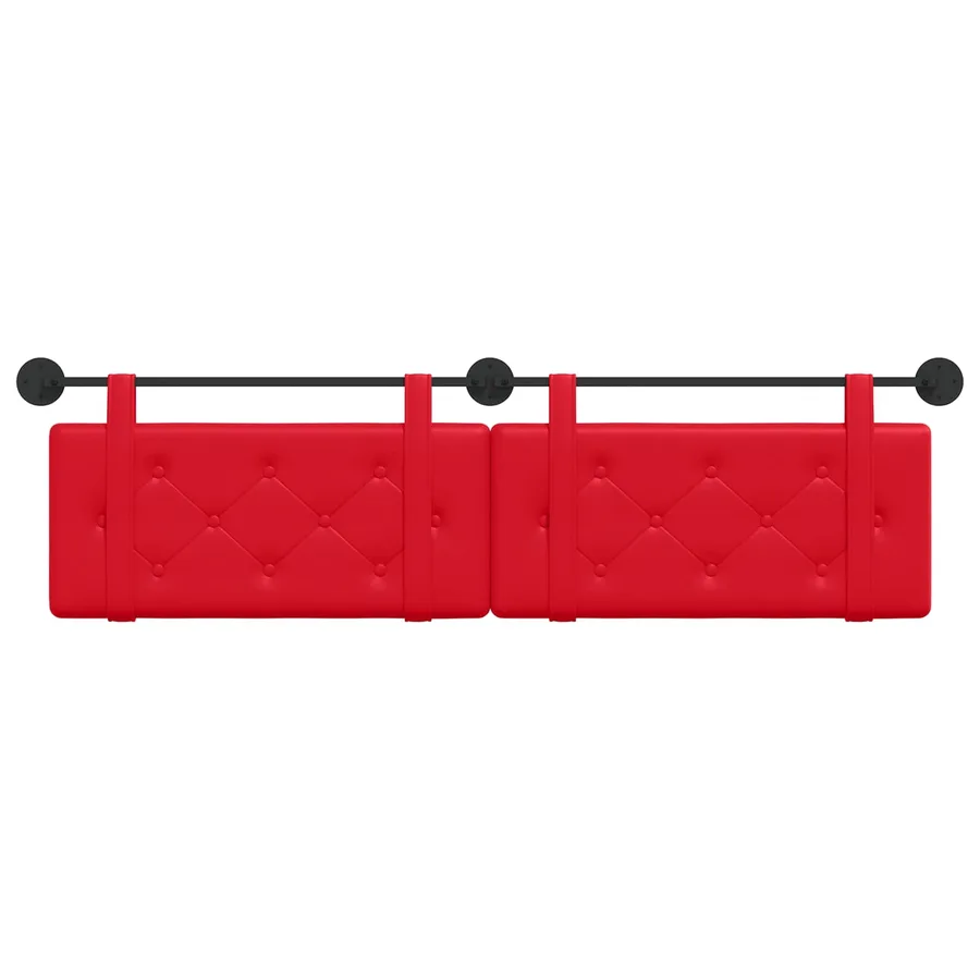 Tête de lit suspendue Rouge Simili cuir - 5